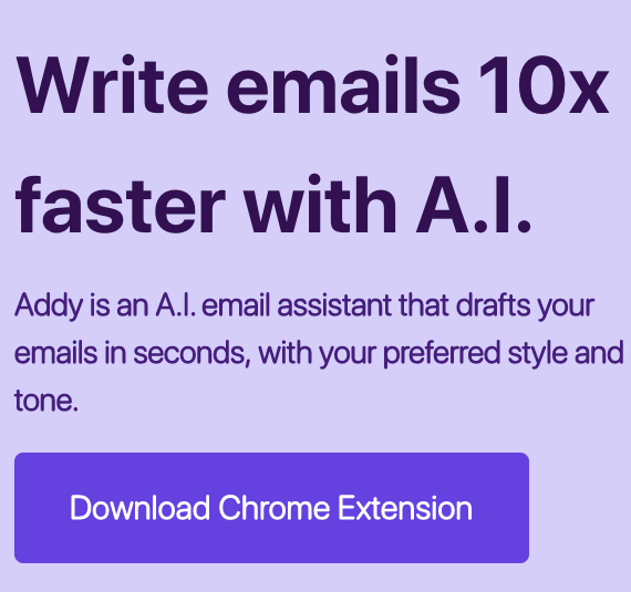 Addy AI - расширение Google Chrome в качестве помощника по электронной почте