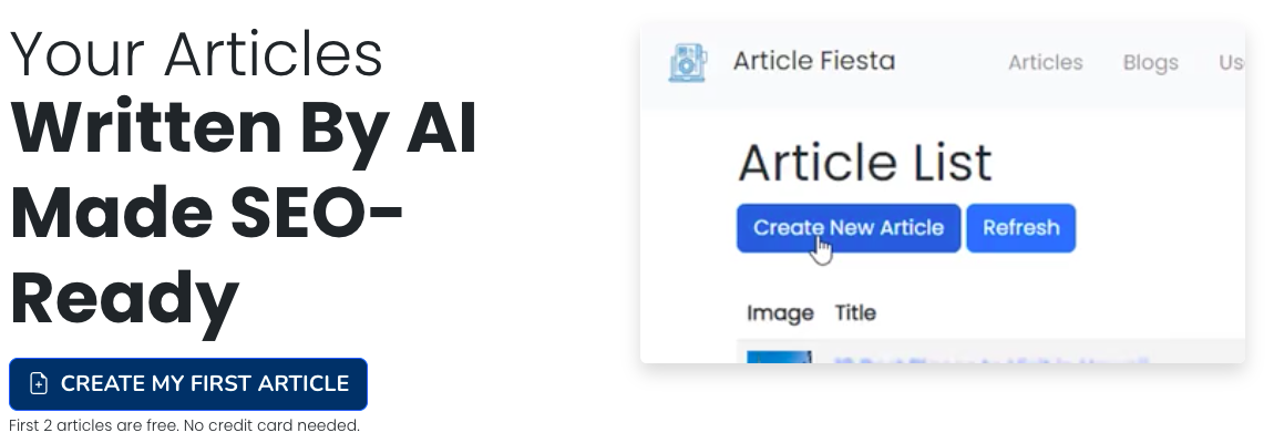 Article Fiesta - A tool to create SEO-optimized articles
