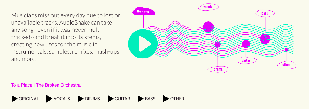 Audioshake - A tool for creating and remixing musical stems