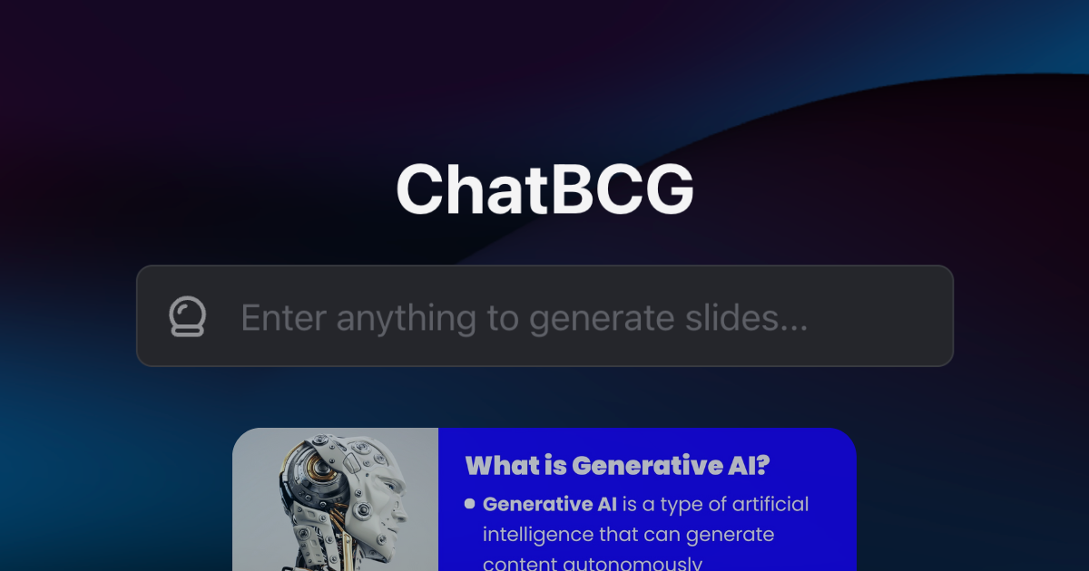 Chatbcg - AI génératif pour les diapositives