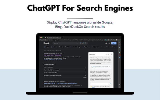 CHATGPT para motores de búsqueda - Extensión del navegador que agrega chatgpt a los motores de búsqueda