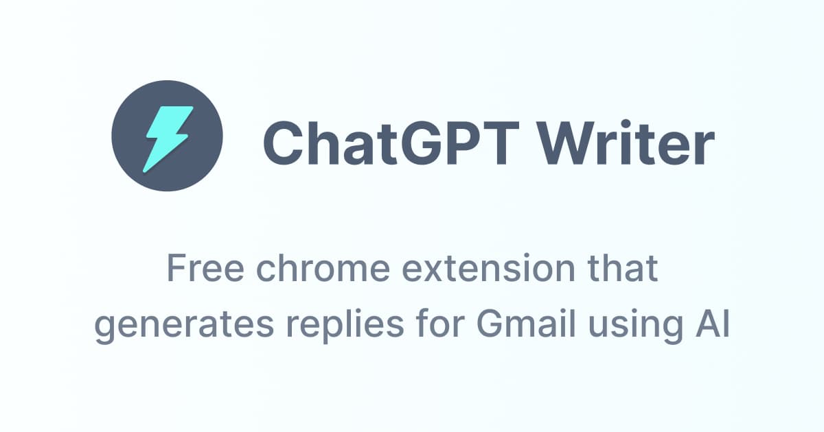 ChatGPT Writer - Chrome extension to generate emails and replies for Gmail