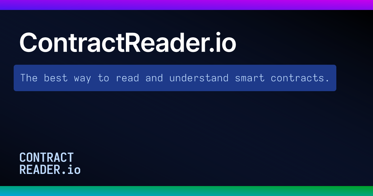 ContractReader.io - A tool to read, understand, and interact with Ethereum smart contracts on the Mainnet