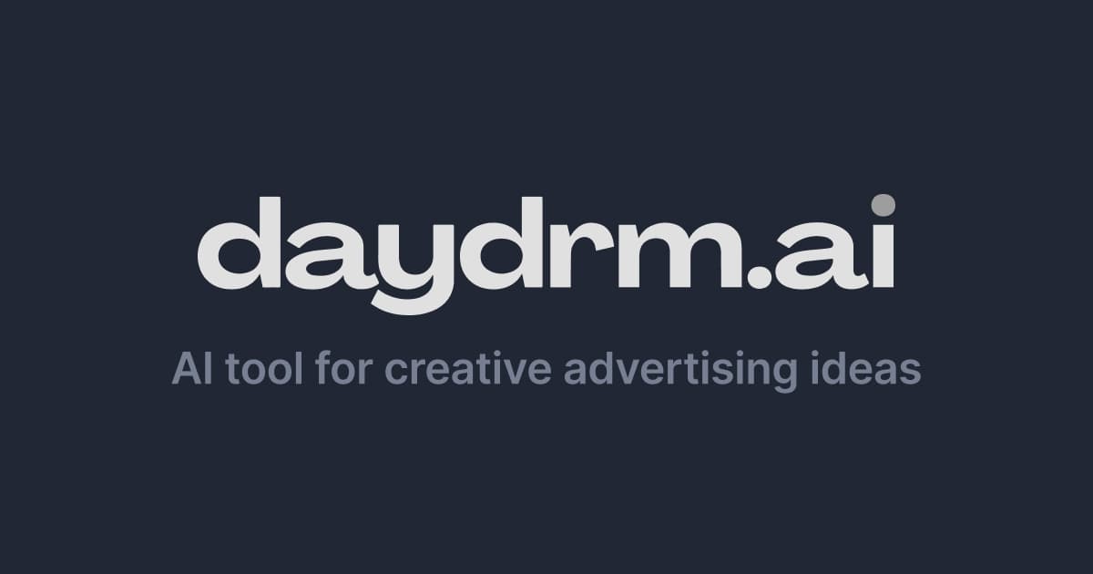 daydrm.ai- daydrmは、クリエイティブや代理店が広告キャンペーンのための戦略的ブリーフと創造的な概念を生み出すのを支援するAI駆動のツールです