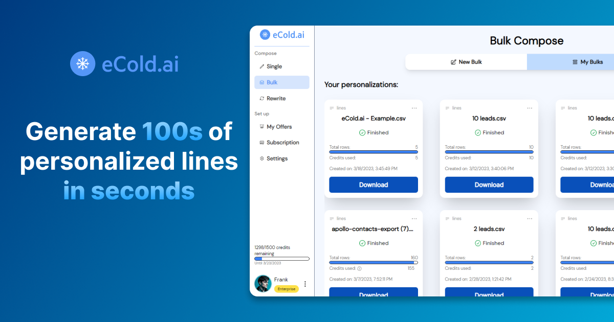 ECOLD.AI - Ein Tool zur Automatisierung von kalten E -Mail -Personalisierungen