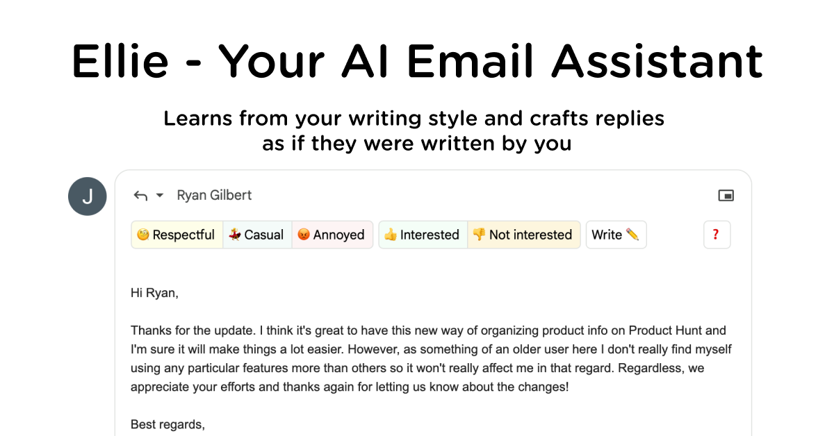 Ellie - Craft intelligent replies to emails