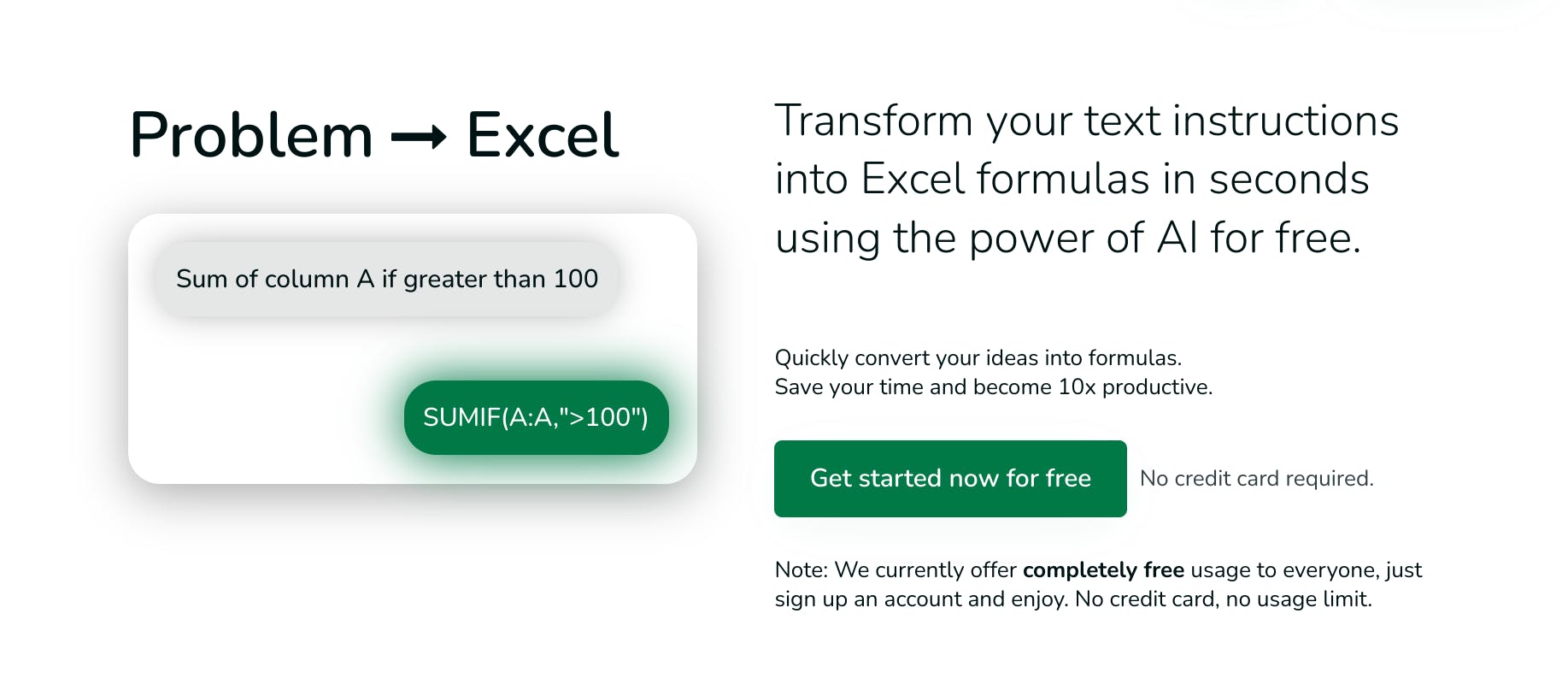 Excel Formularizer - A tool to generate excel formulas