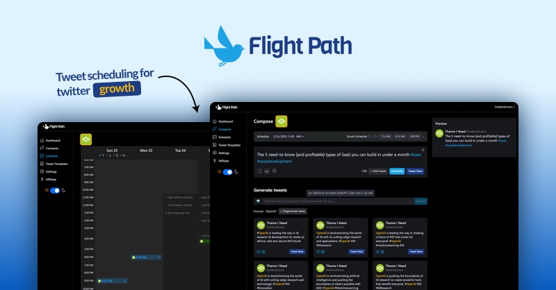 Flugbahn - AI -unterstütztes Twitter -Wachstums- und Management -Tool