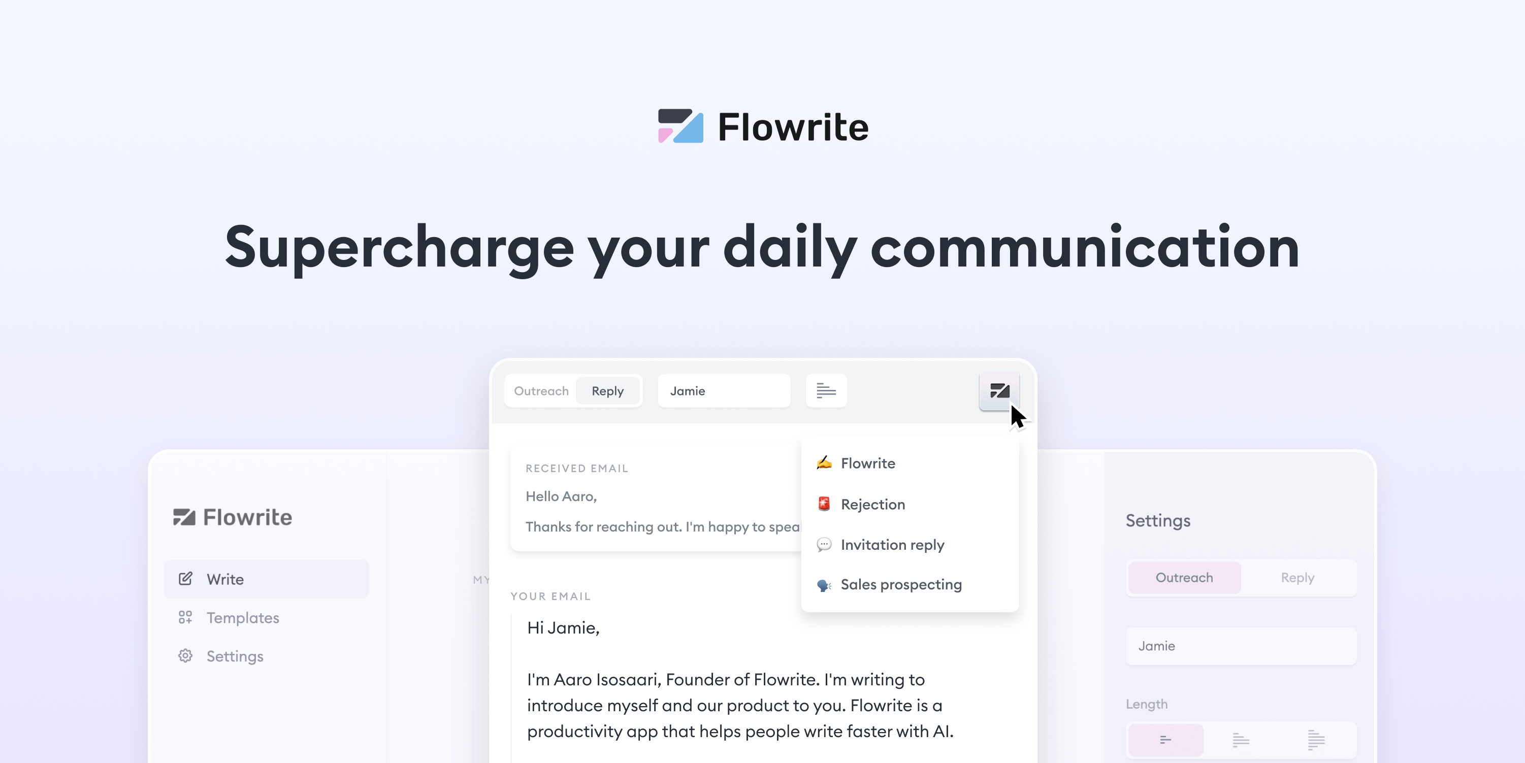 Flowrite - расширение Google Chrome для создания электронных писем