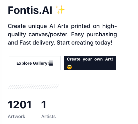 Fontis.ai - A platform to create and buy ai artwork