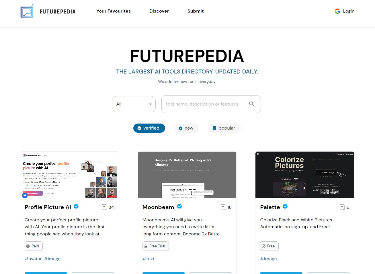 Futurepedia - Futurepedia is the largest AI tools directory
