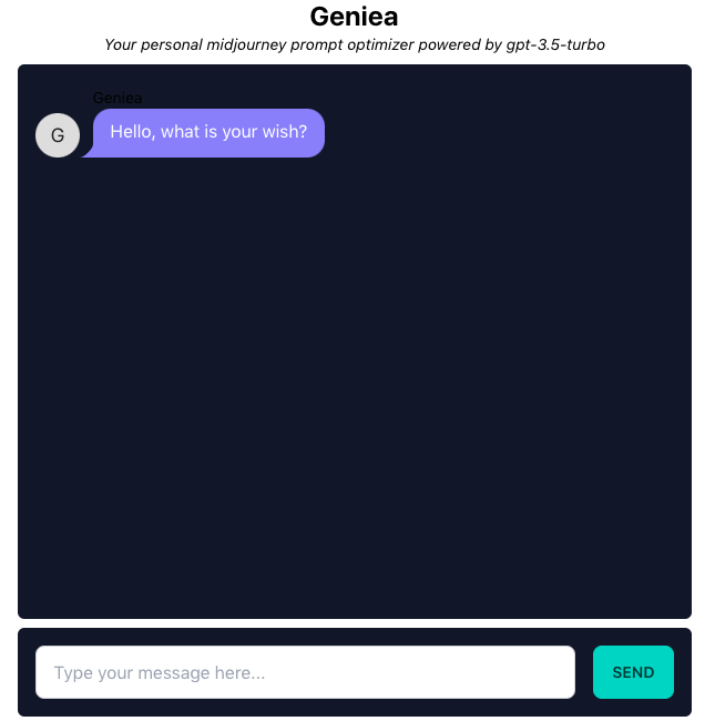 Geniea - A tool for midjourney prompt optimization