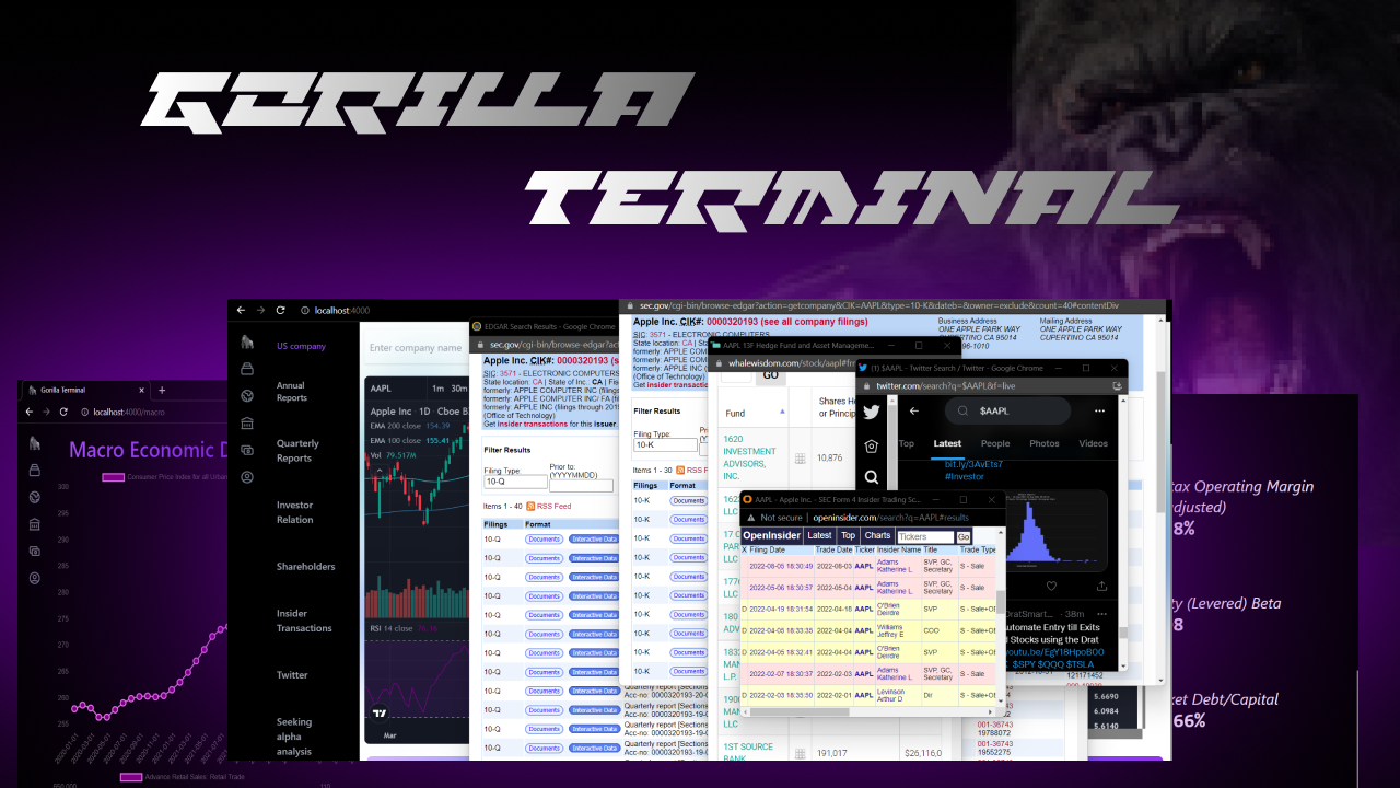 Gorilla Terminal - A platform for investment research and analysis