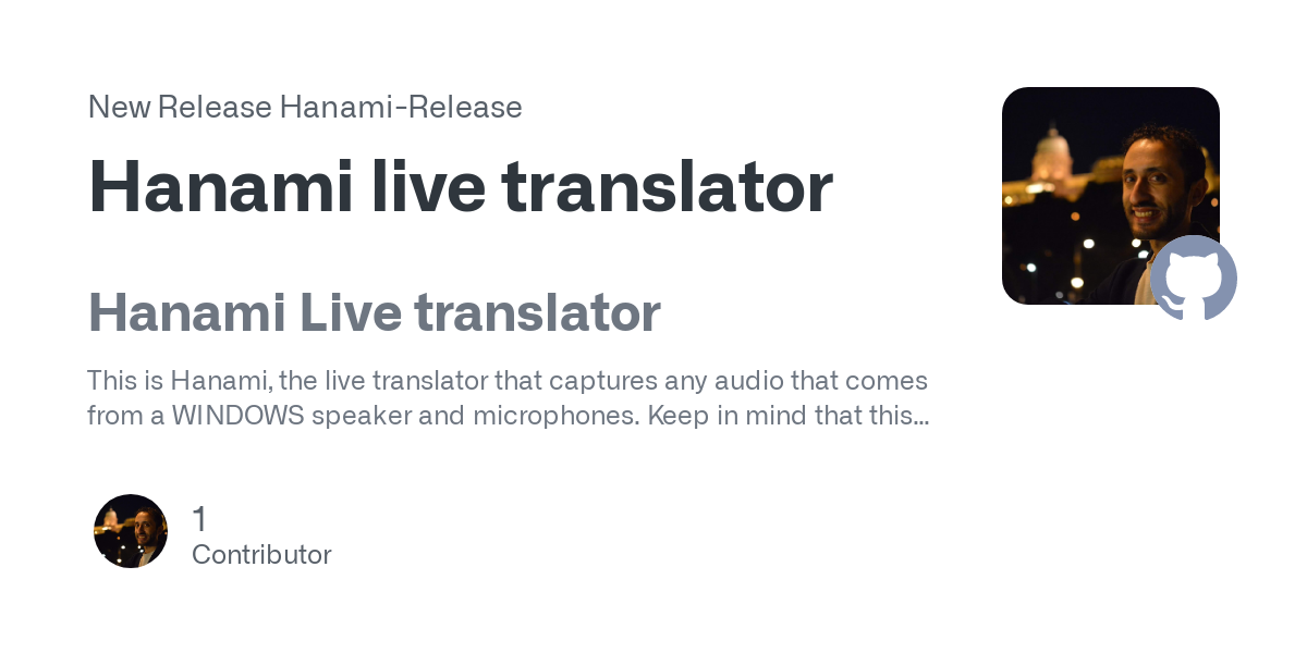 Hanami live translator - A tool to translate spoken words, web called and speech recognition in real-time