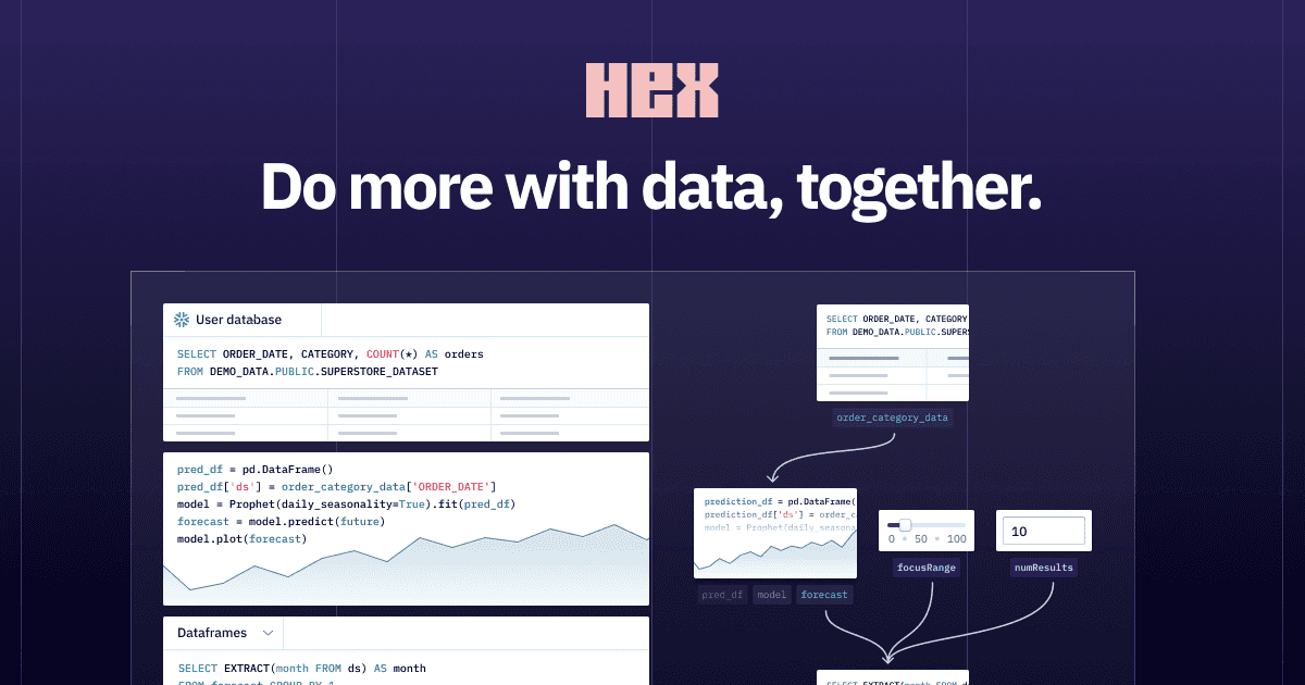 Hex - Data transformation, visualization, and collaboration
