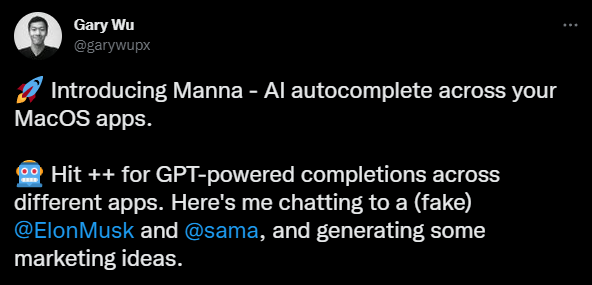 Manna - AI autocomplete across your MacOS apps