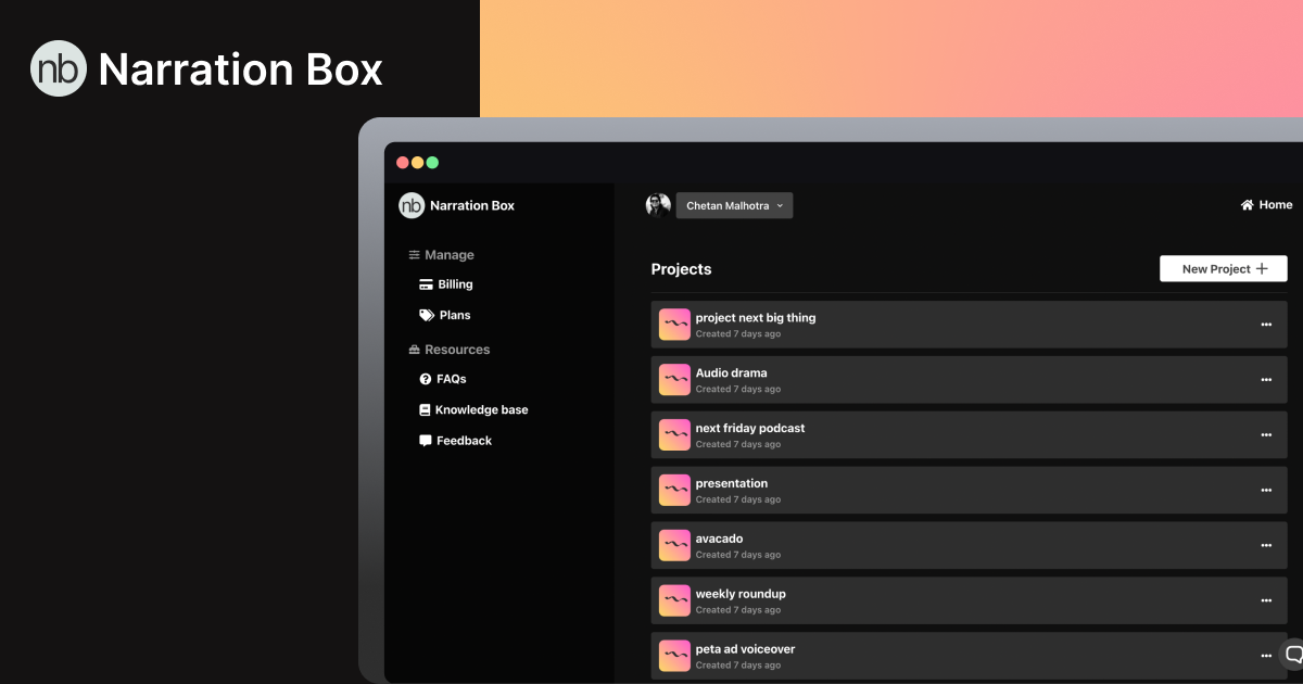 Narration Box - Text-to-speech voice synthesis