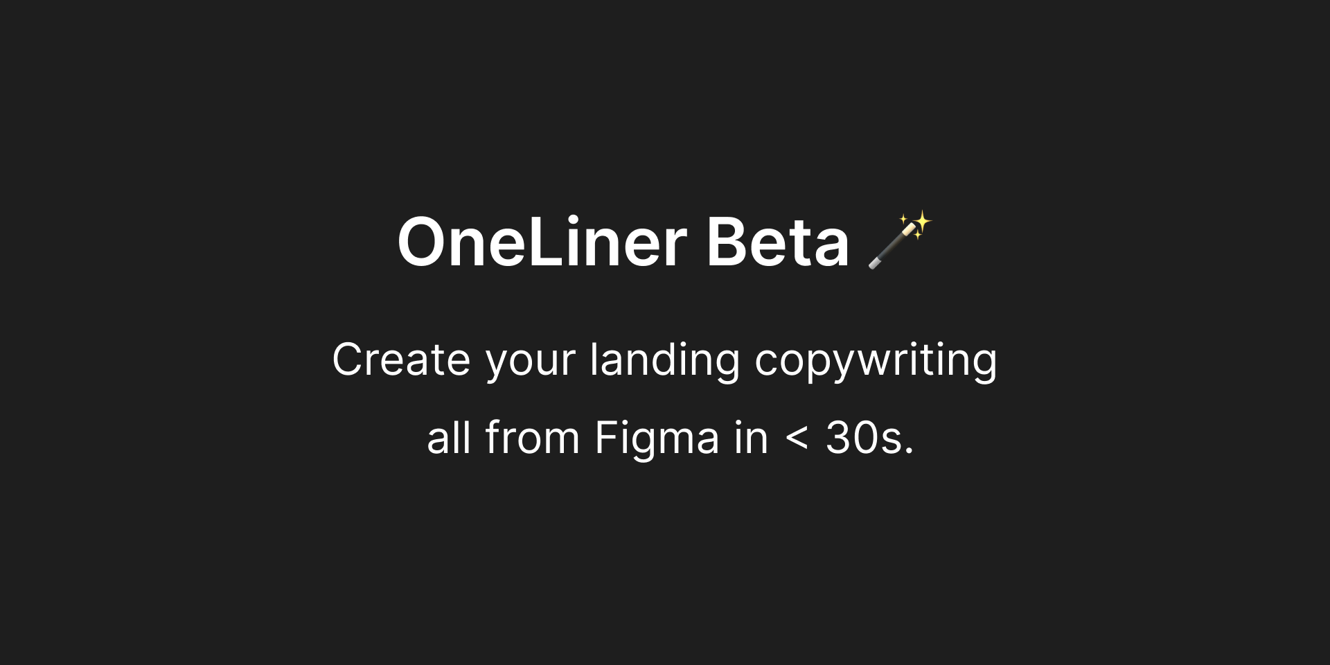 Oneliner (für Figma) - Ein Figma -Plugin für das Texten