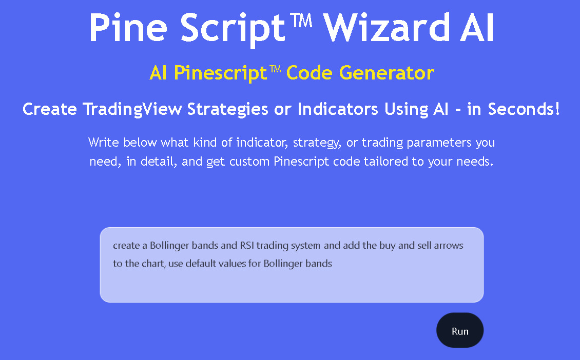 Мастер сценариев сосновой сценарии - инструмент для создания кода для Pinescript TradingView