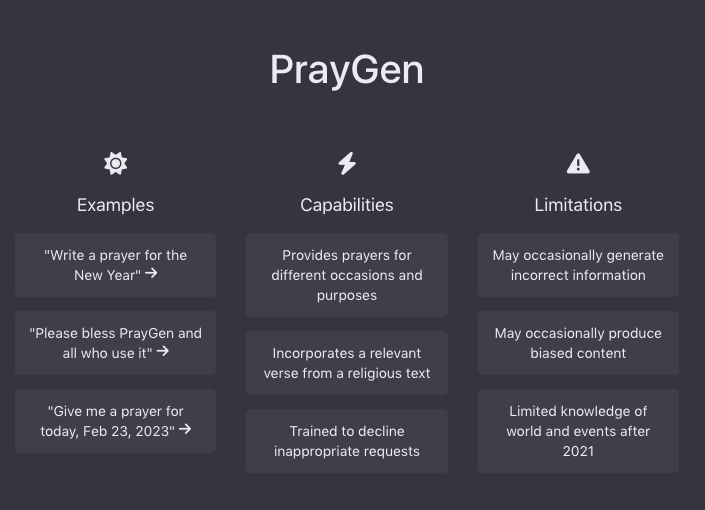 PrayGen - A personalized prayers generation
