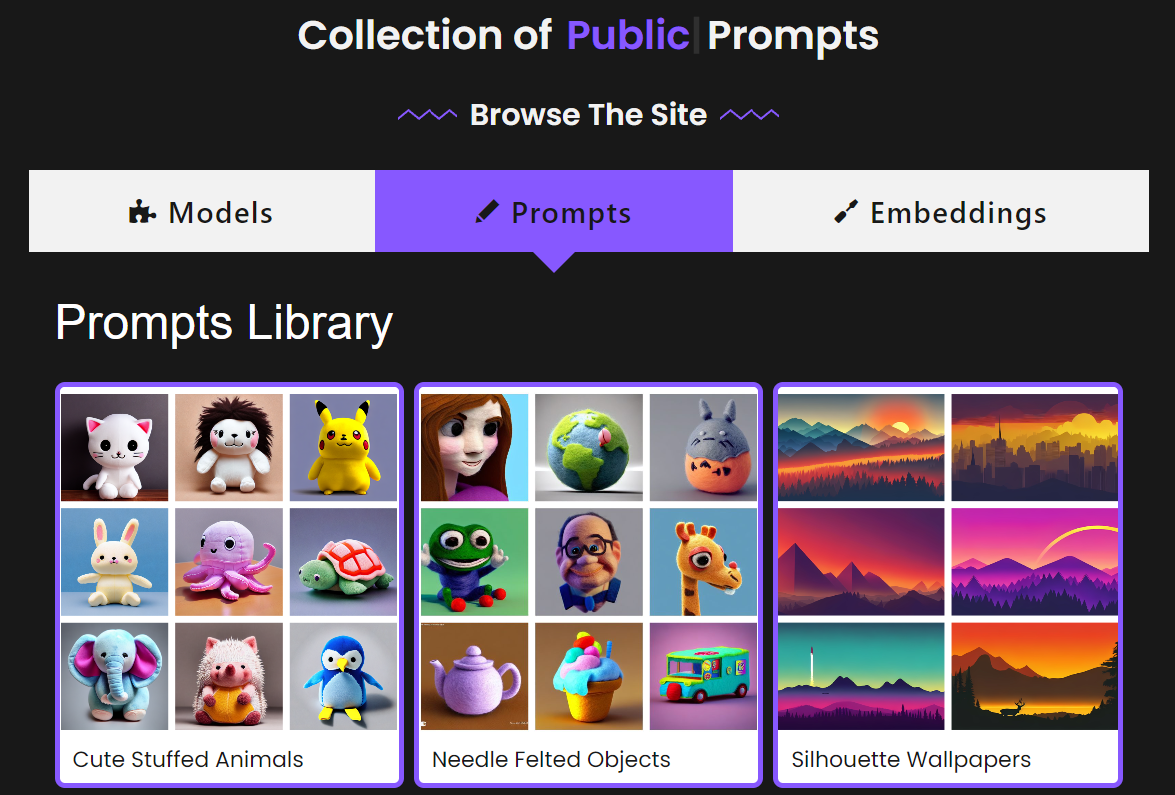 Public Prompts - A large and growing list of freely available image prompts