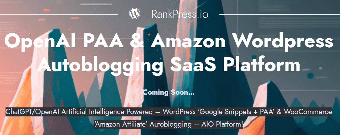 RankPress.io - A platform for wordpress ecommerce autoblogging