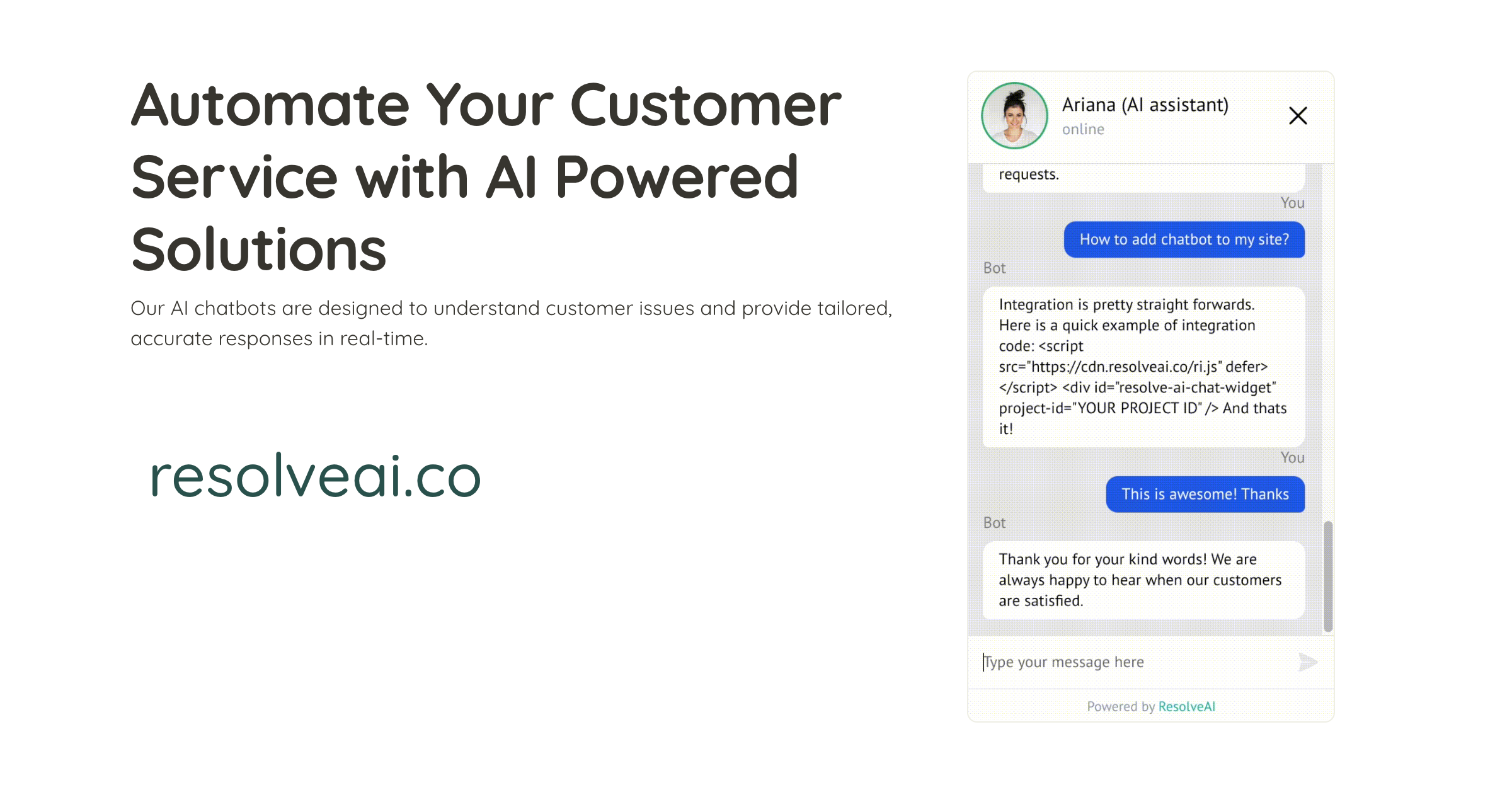 ResolveAI - AI-powered customer support