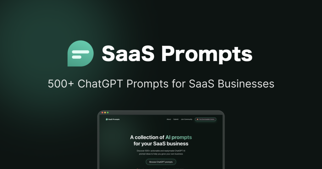 SaaS Prompts - 500+ actionable AI prompt ideas for SaaS founders