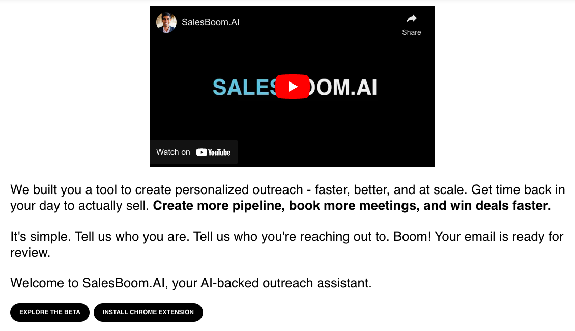 Salesboom.AI - A tool for outreach campaigns