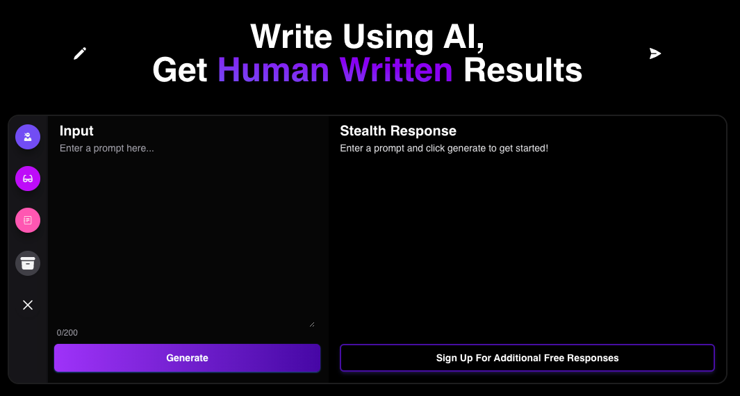 Stealthgpt - инструмент для создания контента, который передает обнаружения ИИ
