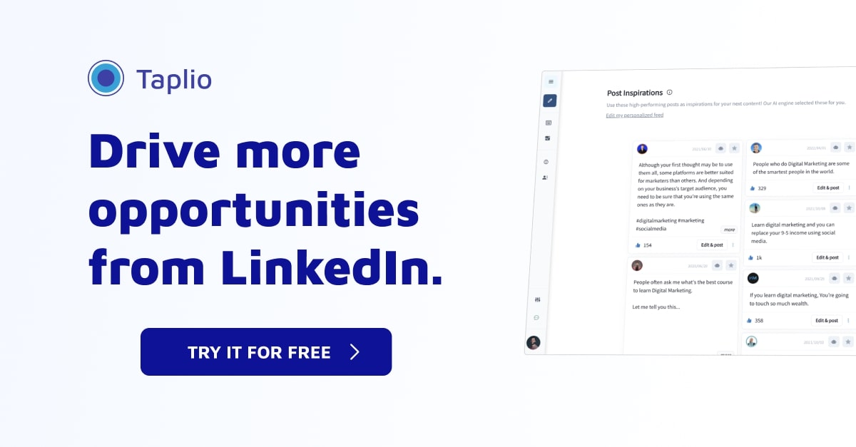 Taplio - A tool for creating and managing LinkedIn content