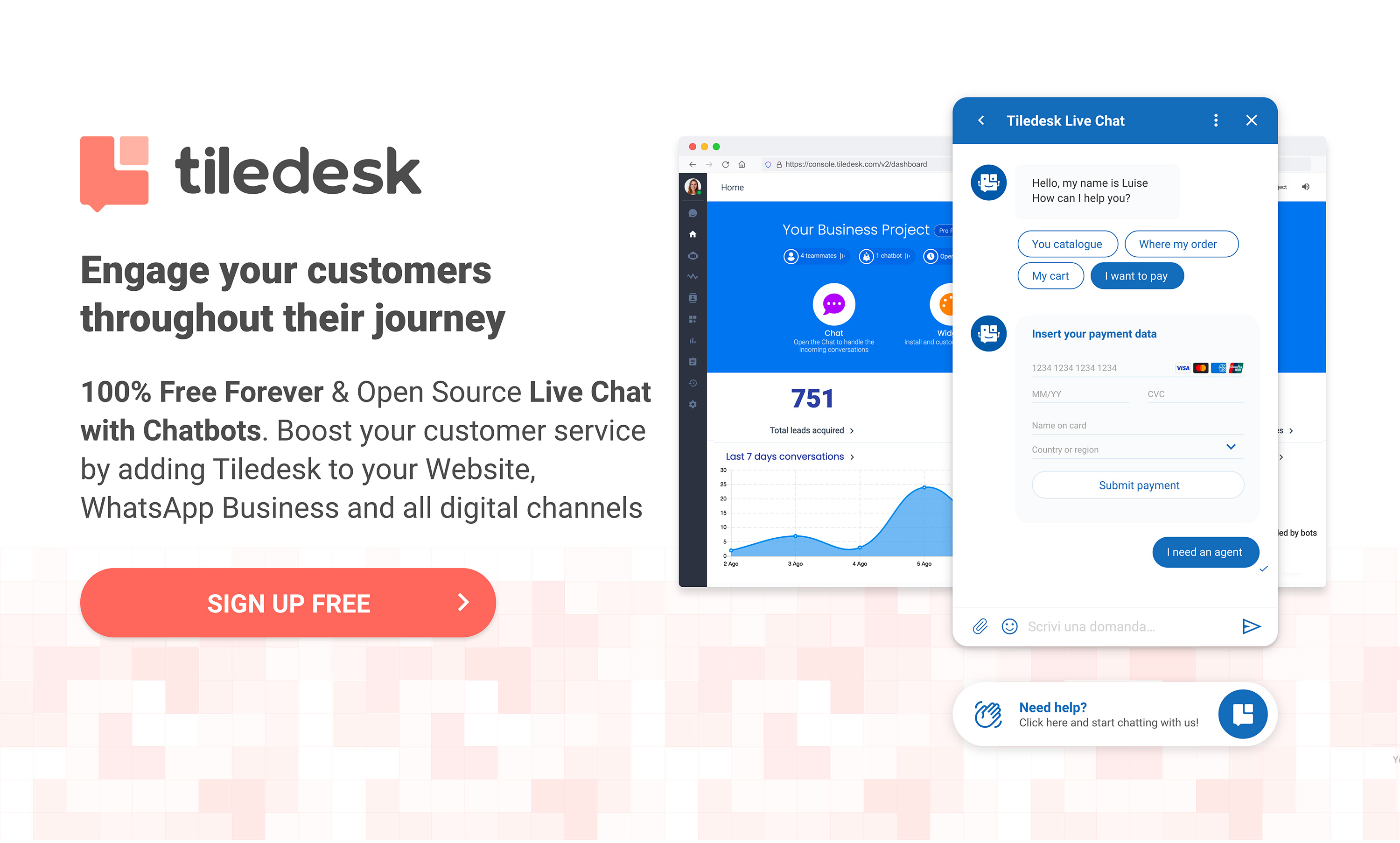 Tiledesk - Design, deploy, and manage chatbots and live chat widgets on multiple channels