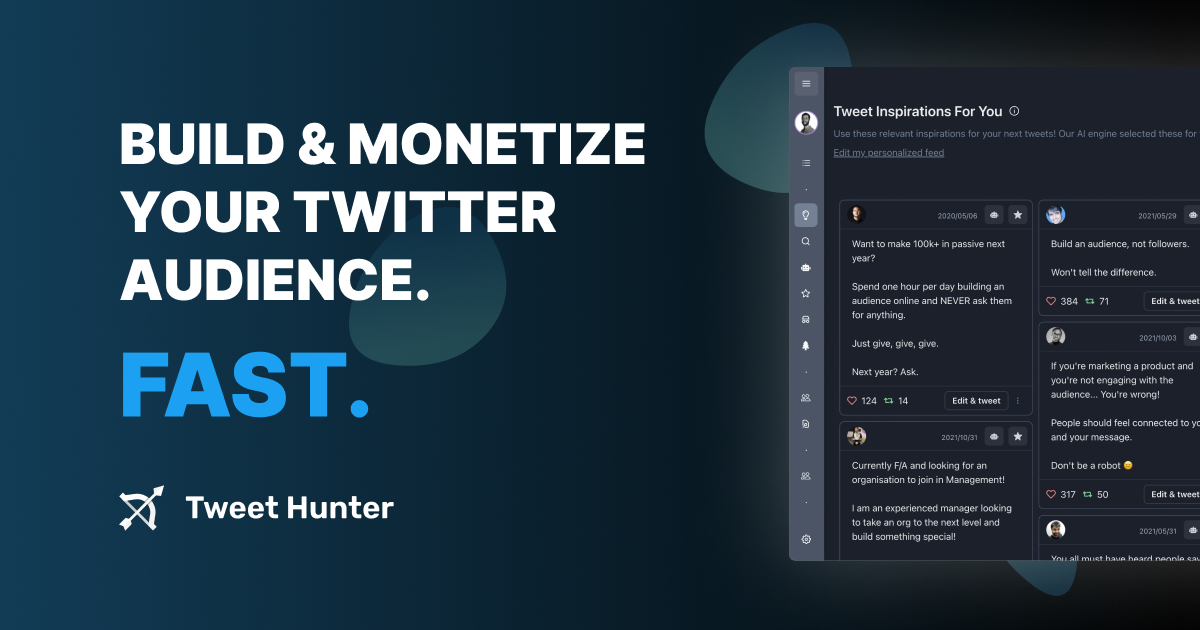 Tweet Hunter - All-in-one Twitter growth tool with AI suggestions