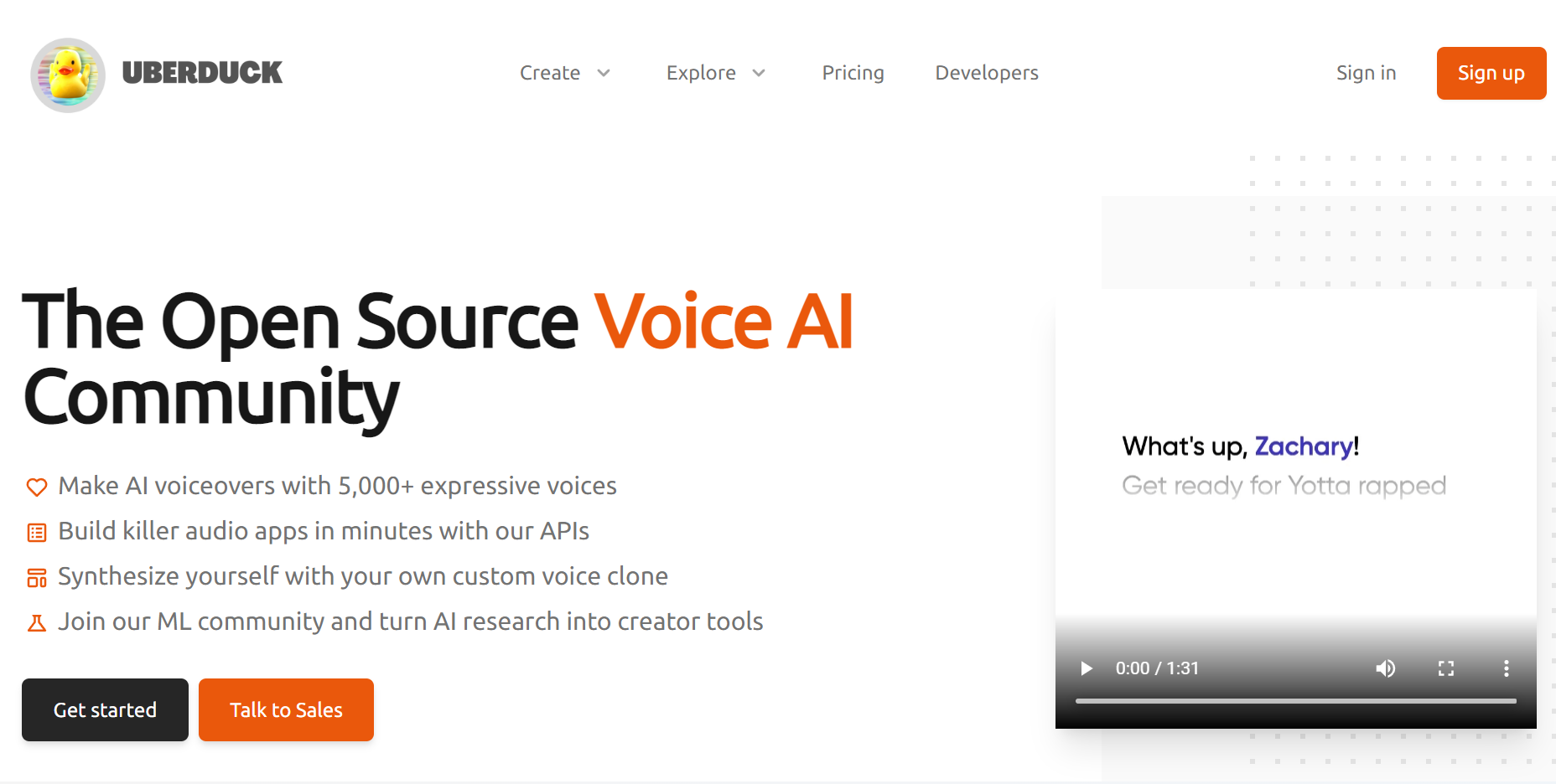 Uberduck - AI realistic text-to-speech voice generator - Can train your own voice