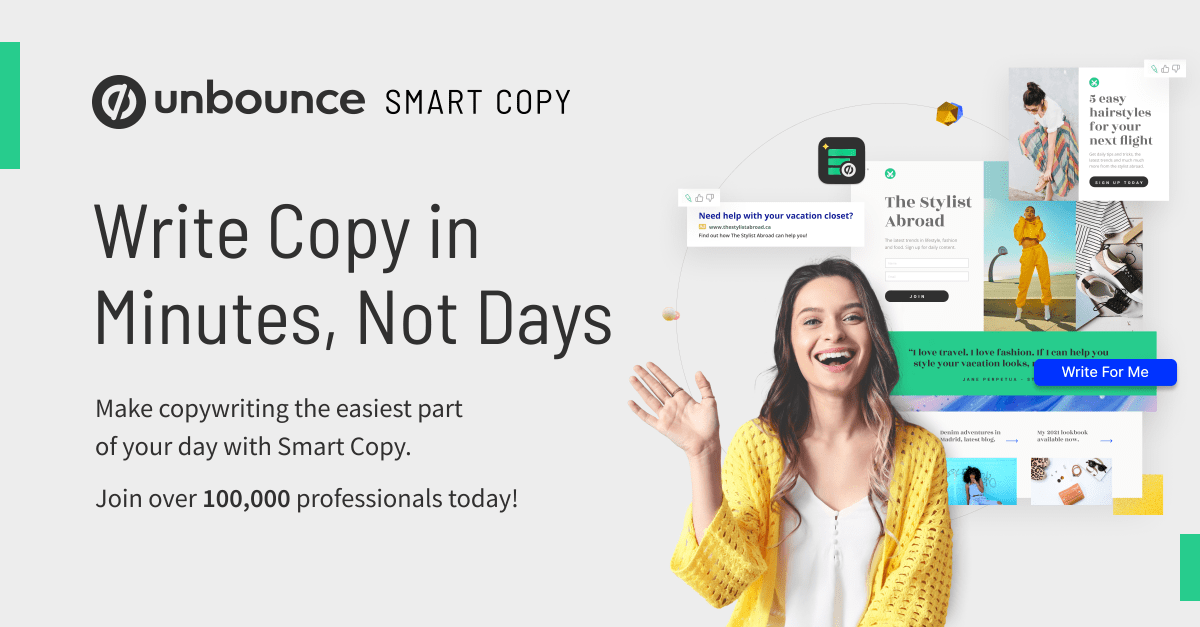 Unbounce Smart Copy - инструмент для создания убедительного контента
