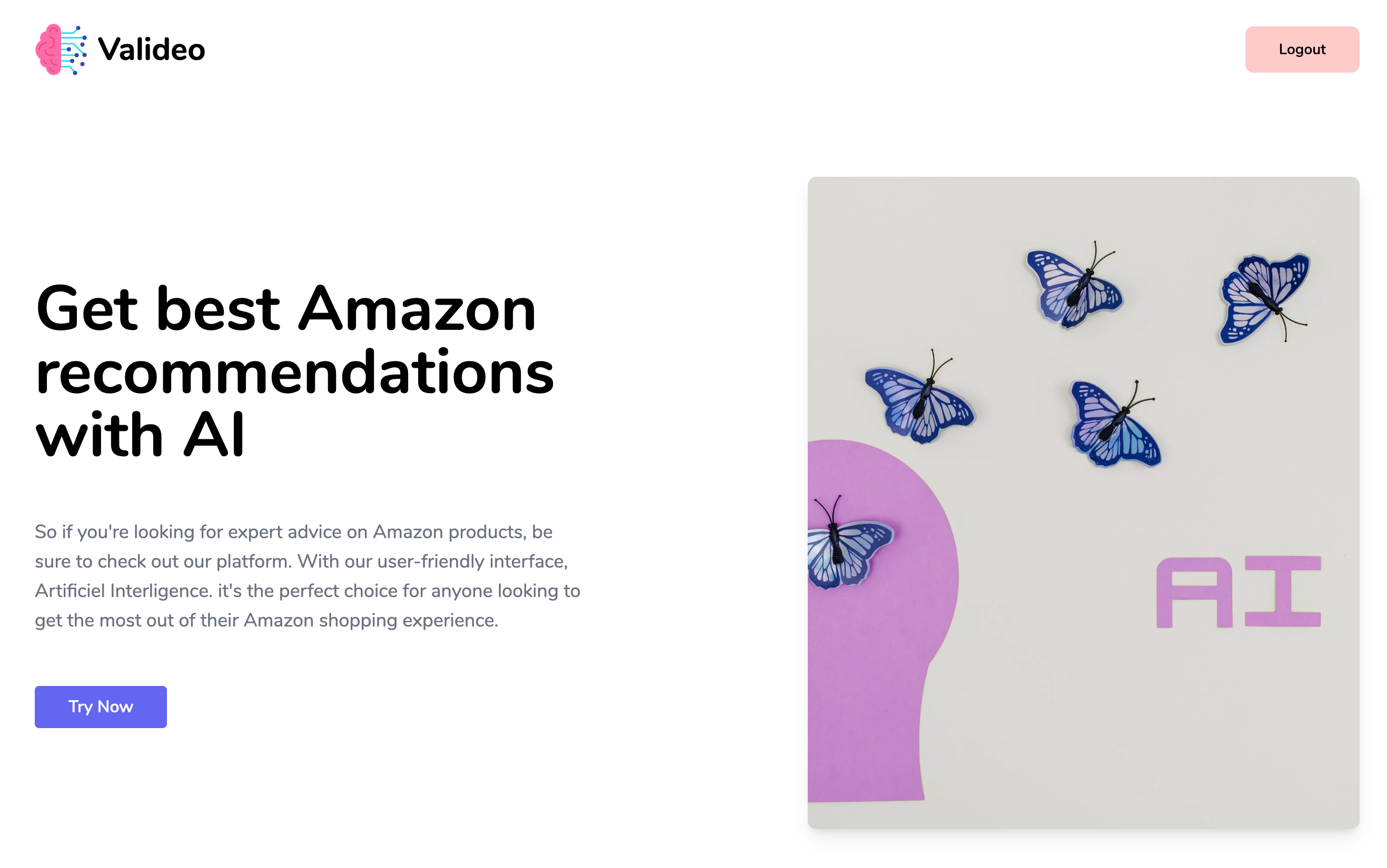 Valideo - платформа рекомендаций по продукту Amazon