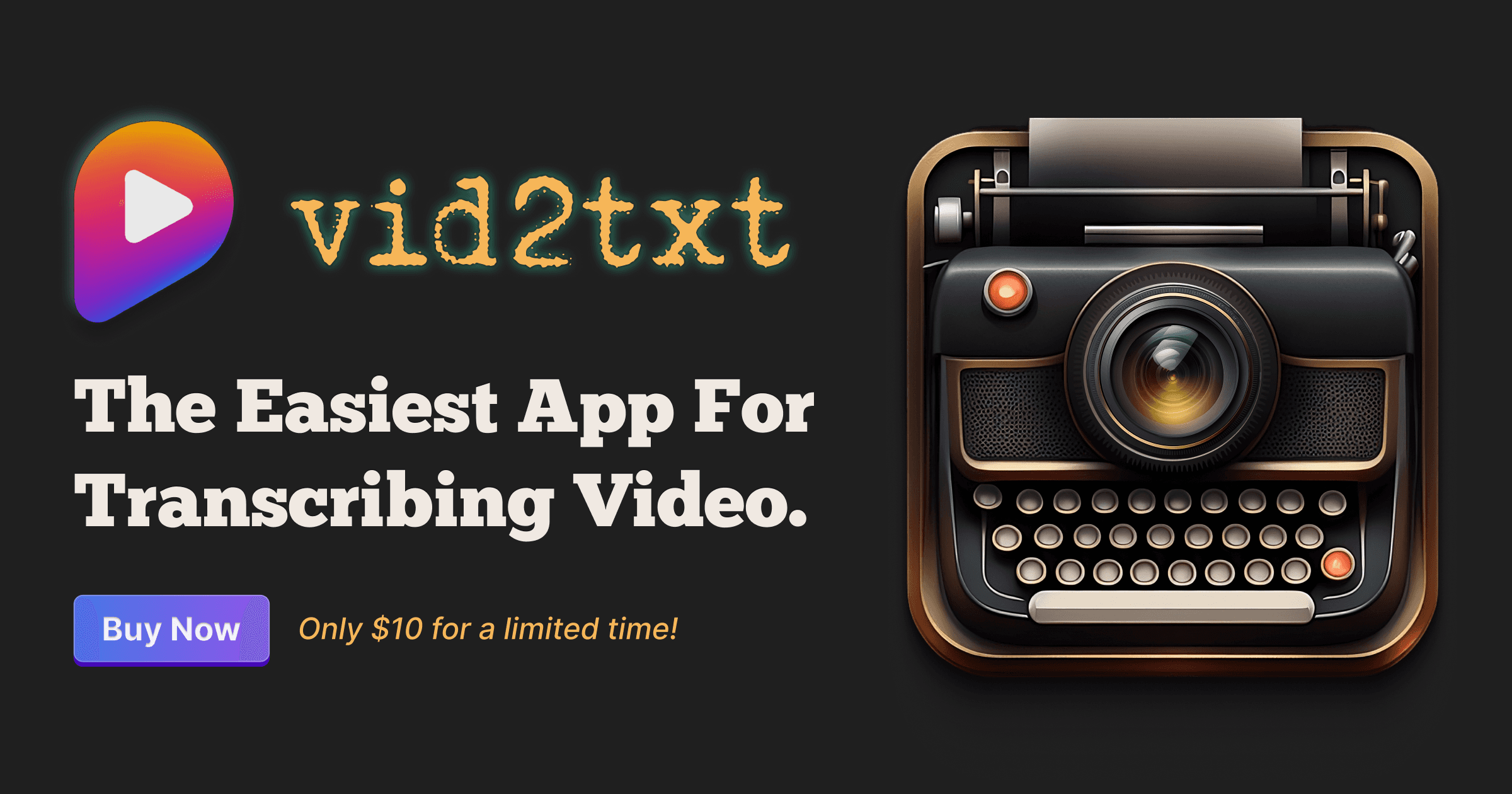Vid2Txt - A software to generate text, srt, and vtt files from video and audio files