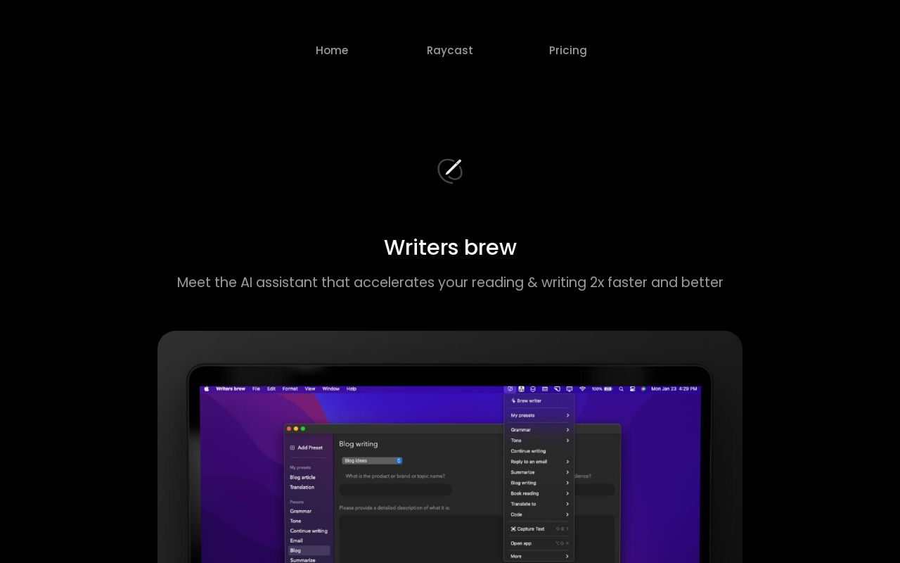 Writers brew - AI assistant that accelerates reading and writing
