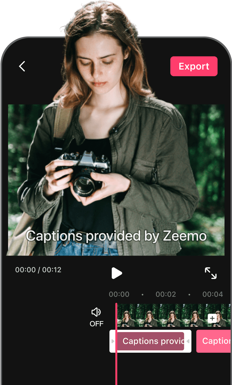 Zeemo AI - An app for generating subtitles in 17 languages