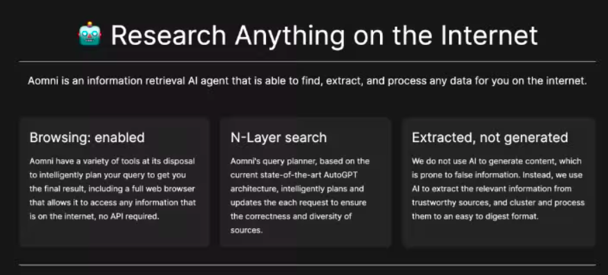 Aomni - агент AIT AIT для поиска веб -данных