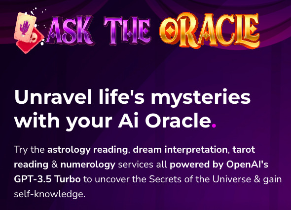 Demandez à l'Oracle - un outil pour divers services de divination et d'astrologie