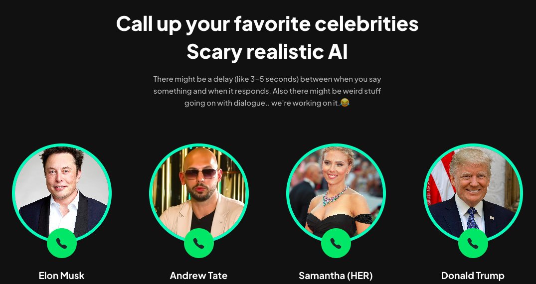 Banter AI - A platform to call chat with over 100 celebrities