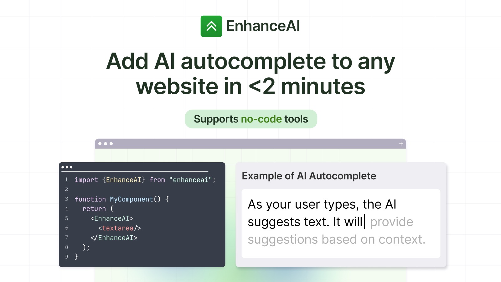 EnhanceAI - A tool to add autocomplete capability to websites