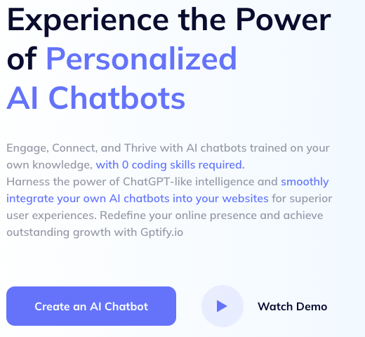 Gptify - A tool to create and embed chatbots