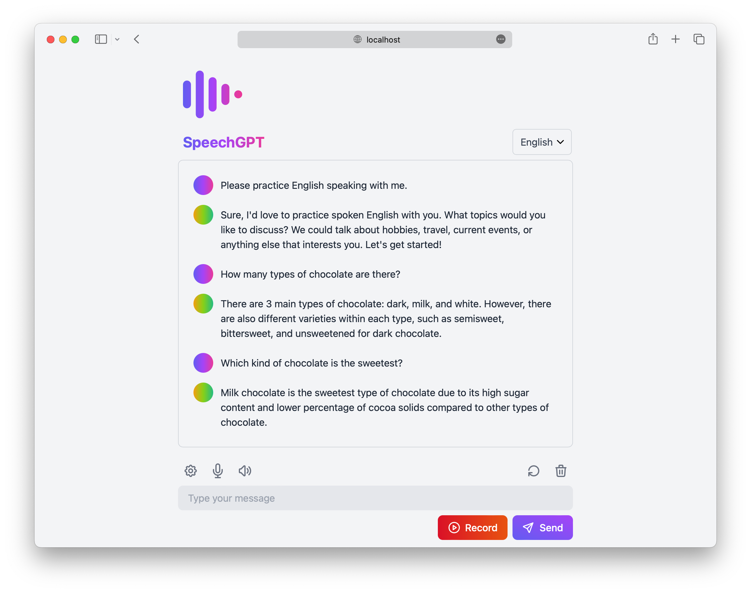 SpeechGPT - a web application that enables you to converse with ChatGPT