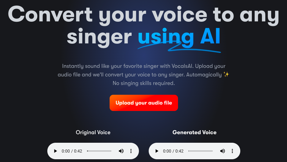 AIを反映する - オーディオをボーカルトラックに変換して音声を変更するためのツール