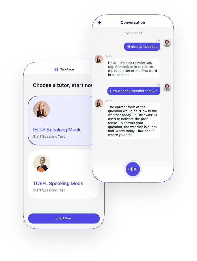 Talkface - An app for language learning with personalized curriculum