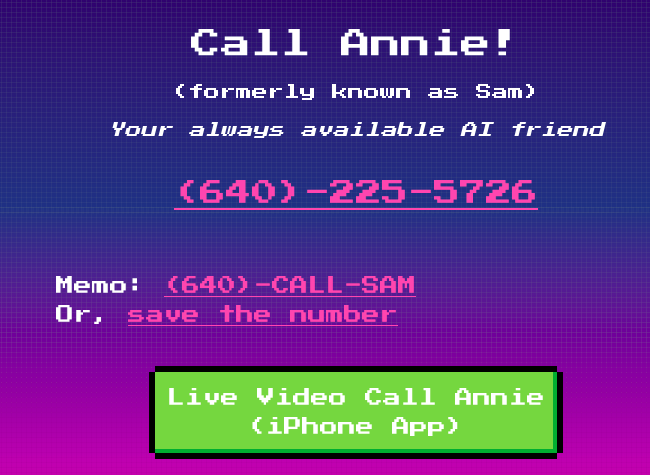 Appelez Annie - une application pour l'appel vidéo pour apprendre et se lier d'amitié