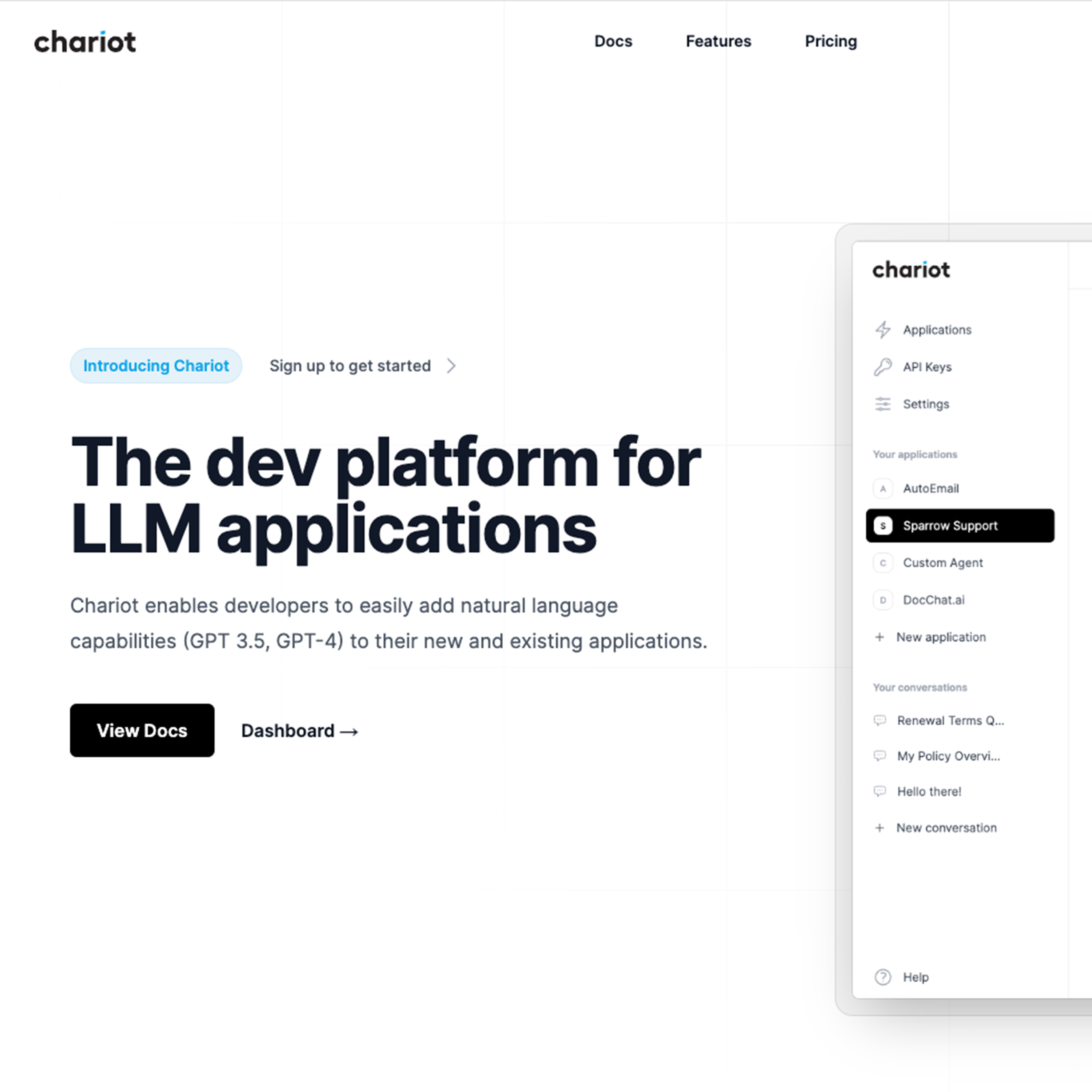 Chariot - A platform for developers to add natural language capabilities to applications