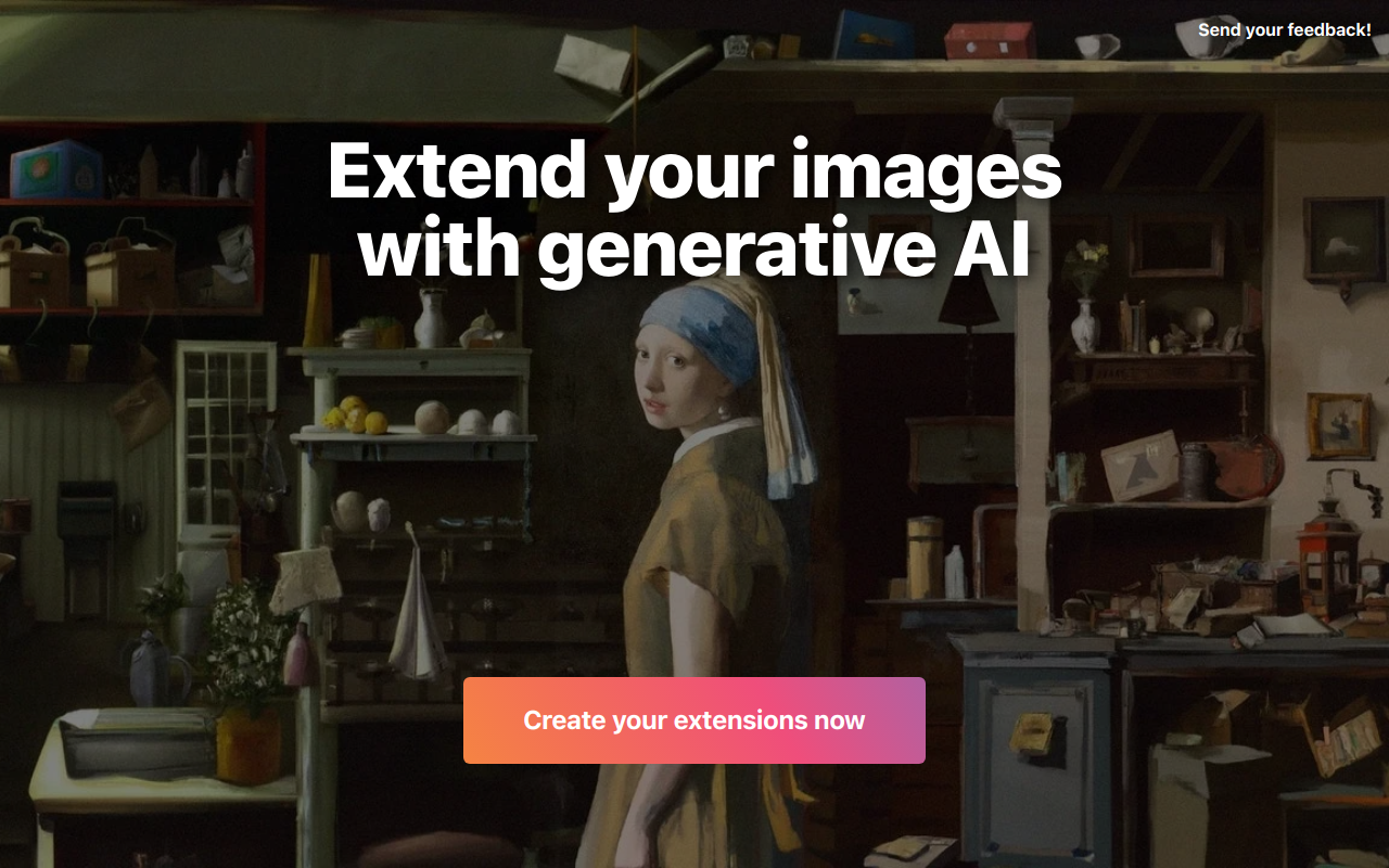 Extendimageai - ein Tool zum Generieren neuer Bilder und erweitert vorhandene Bilder mithilfe von Bildalgorithmen